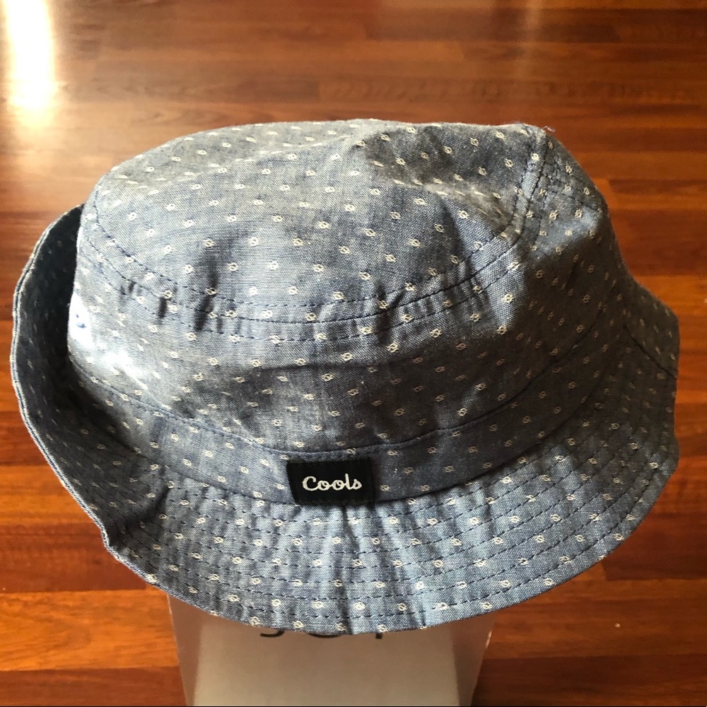 barney cools denim blue chambray bucket hat Sz os